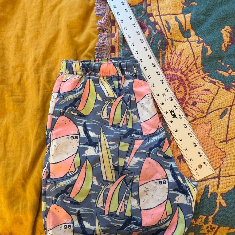 Vineyard Vines Mens Small Blue Sailboat Print‎ Chappy Swim Trunks Mesh Liner